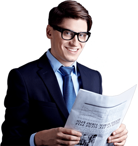 Businessman with newspaper